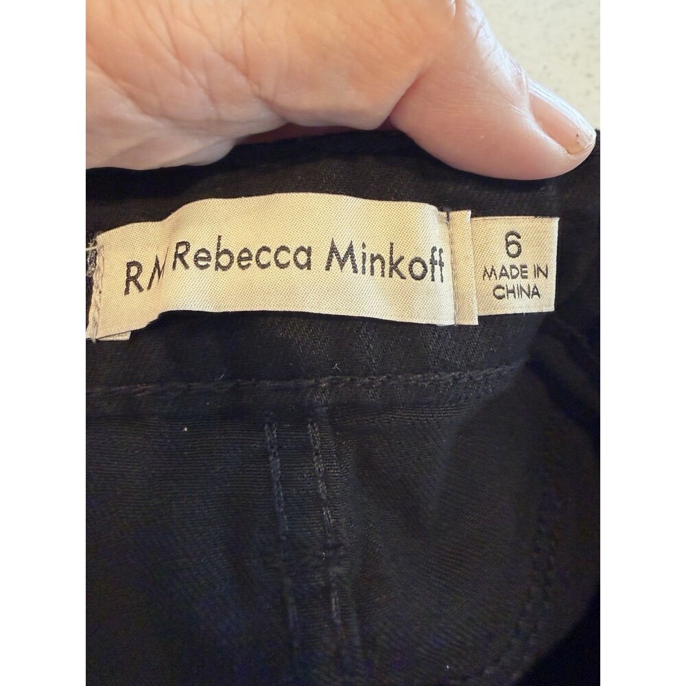 Rebecca Minkoff 90's Short High Rise Relaxed Fit Dark Black Denim Size 6 Women's - Picture 6 of 6